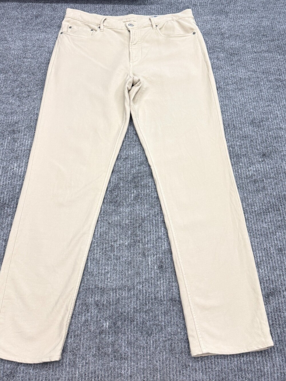 Faherty Stretch Terry 5-Pocket Pants Men 34x30 Beige Stone Trousers Cotton Blend